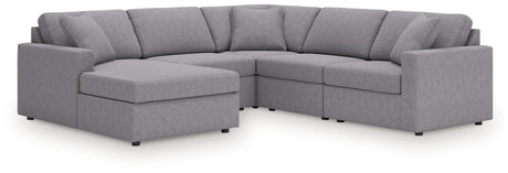 Furniture City Houma - Ashley Furniture - Modmax 5-Piece Sectional with Chaise - RAF 5-Piece Sectional with Chaise / Granite - 92104S67
