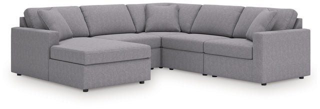 Furniture City Houma - Ashley Furniture - Modmax 5-Piece Sectional with Chaise - RAF 5-Piece Sectional with Chaise / Spice - 92102S67