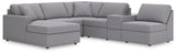 Furniture City Houma - Ashley Furniture - Modmax Sectional - RAF 6-Piece Sectional with Chaise / Granite - 92104S21
