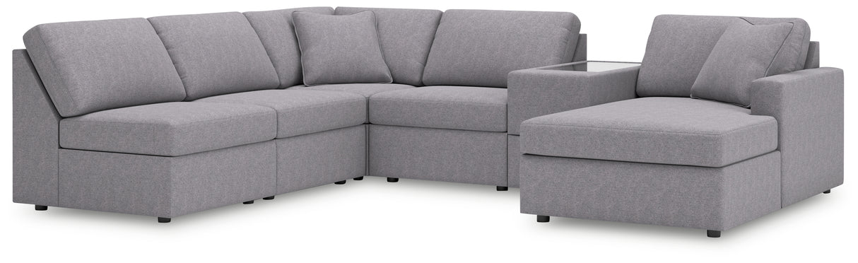 Furniture City Houma - Ashley Furniture - Modmax Sectional - 6-Piece Sectional with Chaise and Storage Console / Granite - 92104S22
