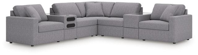 Furniture City Houma - Ashley Furniture - Modmax 7-Piece Balanced Sectional with Audio and Storage Consoles - RAF 7-Piece Balanced Sectional with Audio and Storage Consoles - 92104S69