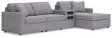 Furniture City Houma - Ashley Furniture - Modmax 4-Piece Sectional with Chaise - RAF 4-Piece Sectional with Chaise / Granite - 92104S37