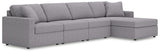 Furniture City Houma - Ashley Furniture - Modmax Sectional - RAF 4-Piece Sectional with Chaise / Granite - 92104S27