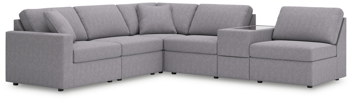 Furniture City Houma - Ashley Furniture - Modmax Sectional - RAF 6-Piece Sectional / Granite - 92104S20