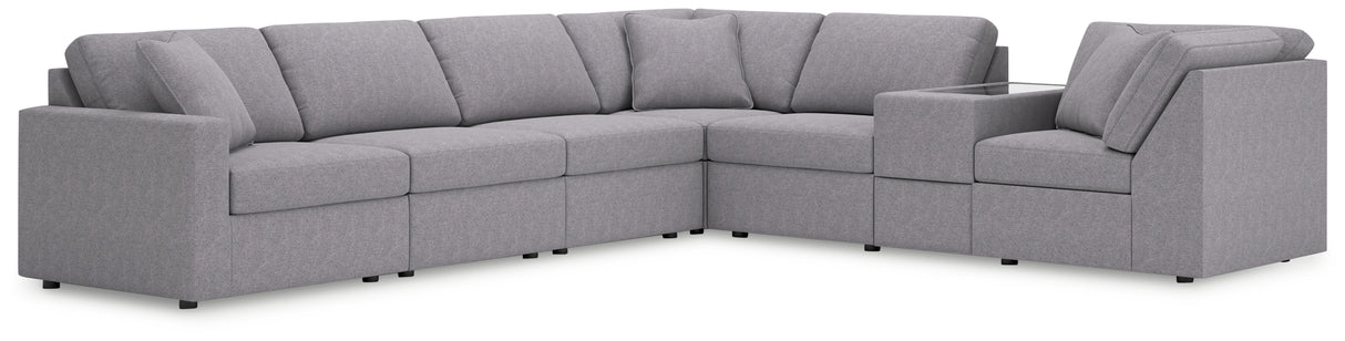Furniture City Houma - Ashley Furniture - Modmax Sectional - RAF 7-Piece Sectional / Granite - 92104S33