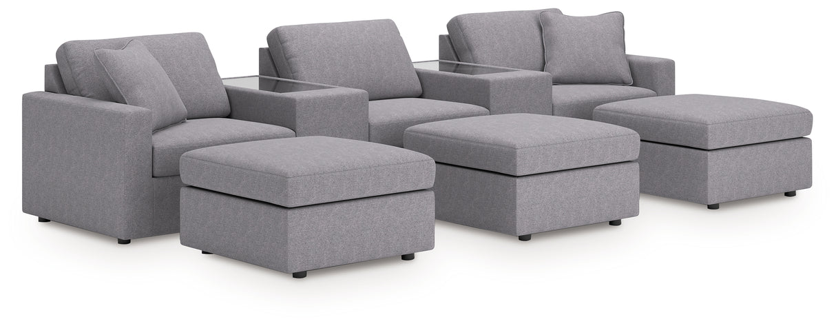 Furniture City Houma - Ashley Furniture - Modmax 5-Piece Sectional and 3 Ottomans - 5-Piece Sectional and 3 Ottomans / Granite - 92104U19