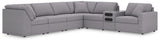 Furniture City Houma - Ashley Furniture - Modmax Sectional - 7-Piece Sectional with Audio Console / Granite - 92104S34