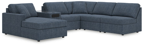 Furniture City Houma - Ashley Furniture - Modmax 6-Piece Sectional with Chaise - 6-Piece Sectional with Chaise and Audio Console / Granite - 92104S25