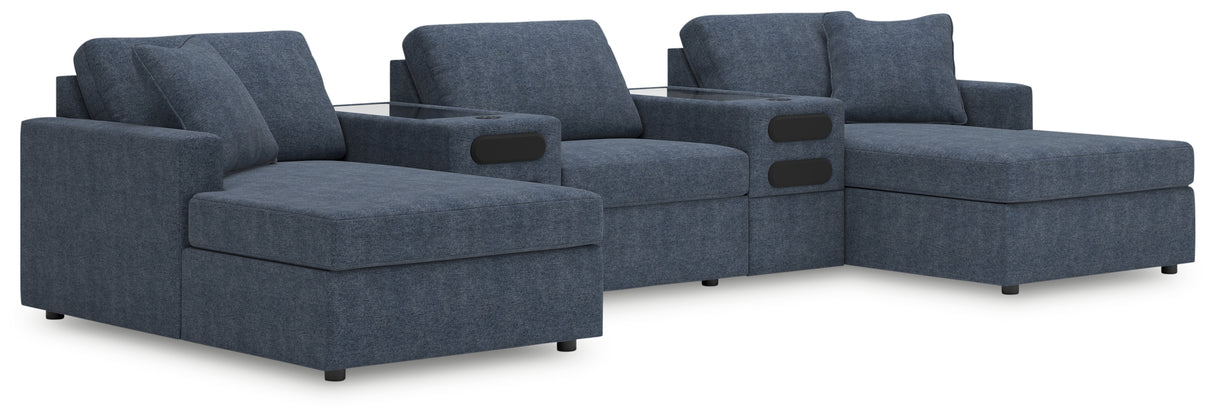 Furniture City Houma - Ashley Furniture - Modmax 5-Piece Double Chaise with Audio Consoles - RAF 5-Piece Double Chaise with Audio Consoles / Ink - 92121S49