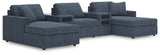 Furniture City Houma - Ashley Furniture - Modmax 5-Piece Double Chaise with Audio Consoles - RAF 5-Piece Double Chaise with Audio Consoles / Ink - 92121S49