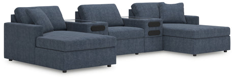 Furniture City Houma - Ashley Furniture - Modmax 5-Piece Double Chaise with Audio Consoles - RAF 5-Piece Double Chaise with Audio Consoles / Ink - 92121S49