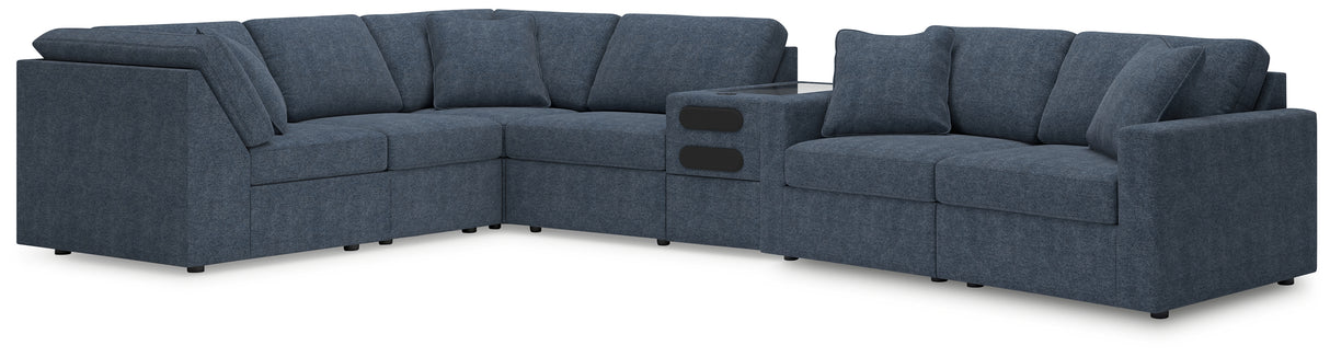 Furniture City Houma - Ashley Furniture - Modmax 7-Piece Sectional with Audio Console - RAF 7-Piece Sectional with Audio Console / Ink - 92121S75