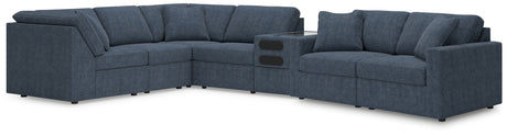 Furniture City Houma - Ashley Furniture - Modmax 7-Piece Sectional with Audio Console - RAF 7-Piece Sectional with Audio Console / Ink - 92121S75