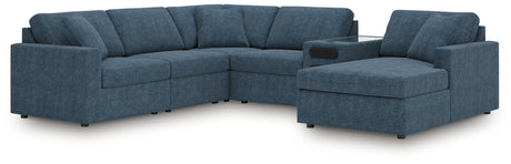 Furniture City Houma - Ashley Furniture - Modmax 6-Piece Sectional with Audio System and Chaise - RAF 6-Piece Sectional with Audio System and Chaise / Oyster - 92103S50