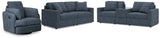 Furniture City Houma - Ashley Furniture - Modmax 3-Piece Sectional Sofa, 2-Piece Sectional Loveseat and Swivel Glider Recliner - 3-Piece Sectional Sofa, 2-Piece Sectional Loveseat and Swivel Glider Recliner / Ink - 92121U23