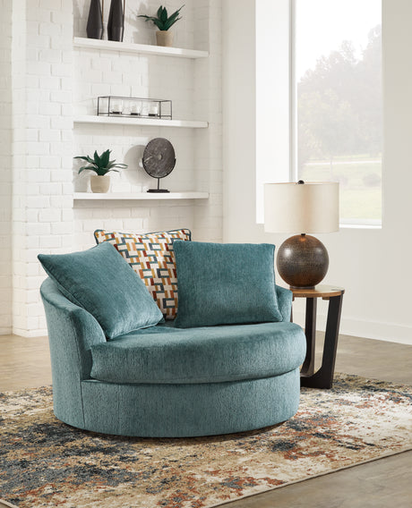 Furniture City Houma - Ashley Furniture - Laylabrook Oversized Swivel Accent Chair - Oversized Swivel Accent Chair / Teal - 9220621