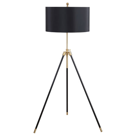 Furniture City Houma - Coaster - Zabka 63-inch Drum Shade Metal Tripod Floor Lamp Black - 923255