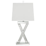 Dominick 31-inch Tapered Mirrored Acrylic Table Lamp Silver