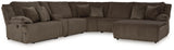 Furniture City Houma - Ashley Furniture - Top Tier 6-Piece Reclining Sectional with Chaise - 6-Piece Reclining Sectional with Chaise / Chocolate - 92705S1