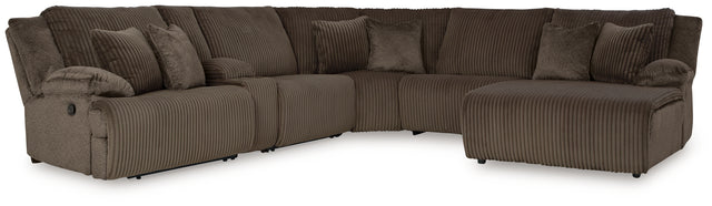 Furniture City Houma - Ashley Furniture - Top Tier 6-Piece Reclining Sectional with Chaise - 6-Piece Reclining Sectional with Chaise / Chocolate - 92705S1
