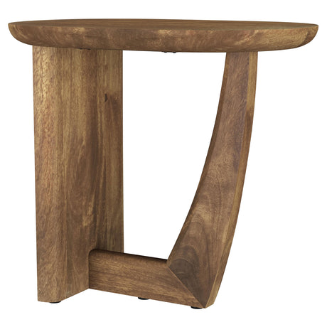 Furniture City Houma - Coaster - Fletcher Oval Solid Mango Wood Accent Side Table Brown - 930029
