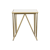 Bette 2-piece Marble Top Nesting Table Set White and Gold
