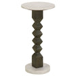 Furniture City Houma - Coaster - Colette Round Marble Top Side Table White and Dark Grey - 930190