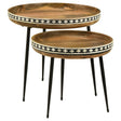 Furniture City Houma - Coaster - Ollie 2-piece Solid Wood Bone Inlay Nesting Table Natural - 930193
