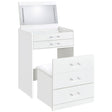 Furniture City Houma - Coaster - Danbury 3-drawer Makeup Vanity & Stool Set White High Gloss - 930208
