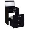 Furniture City Houma - Coaster - Danbury 3-drawer Makeup Vanity & Stool Set Black High Gloss - 930209