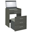Furniture City Houma - Coaster - Danbury 3-drawer Makeup Vanity & Stool Set Grey High Gloss - 930210