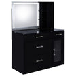 Furniture City Houma - Coaster - Flora 2-drawer Vanity Set with LED Mirror Black High Gloss - 930219