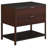 Furniture City Houma - Coaster - Zimmerlee 2-drawer Side Table with Shelf Rust Brown - 930221