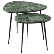 Furniture City Houma - Coaster - Tobias 2-piece Triangular Marble Top Nesting Table Green - 930241