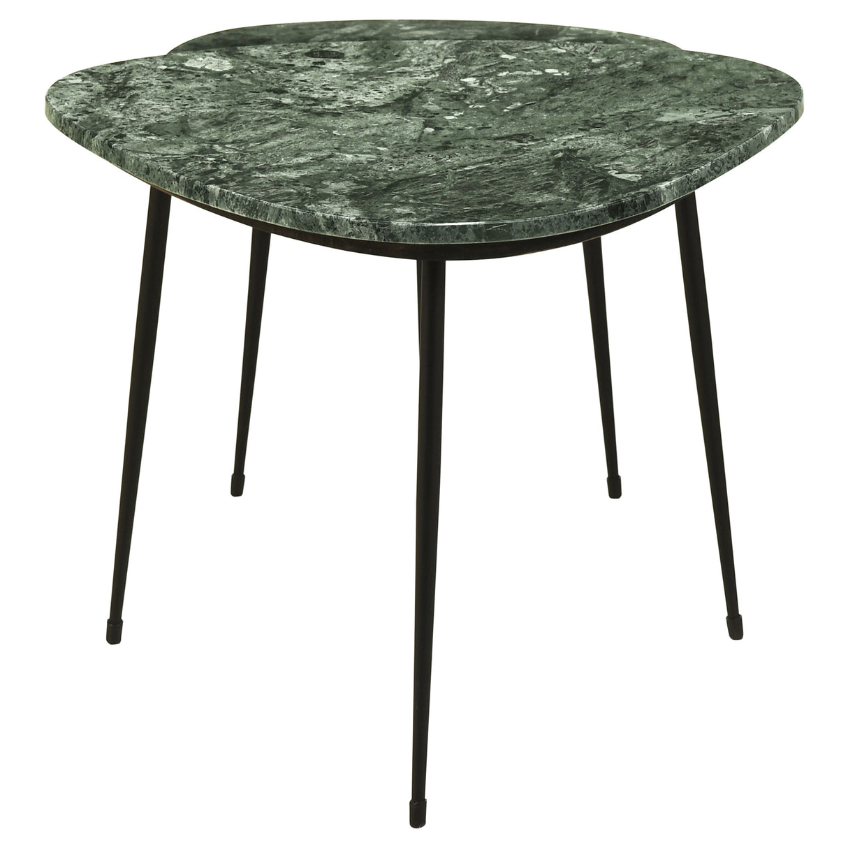 Tobias 2-piece Triangular Marble Top Nesting Table Green