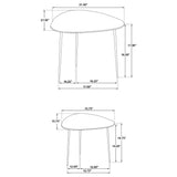 Tobias 2-piece Triangular Marble Top Nesting Table Green