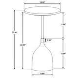 Ophelia Round Marble Top Accent Side Table Black