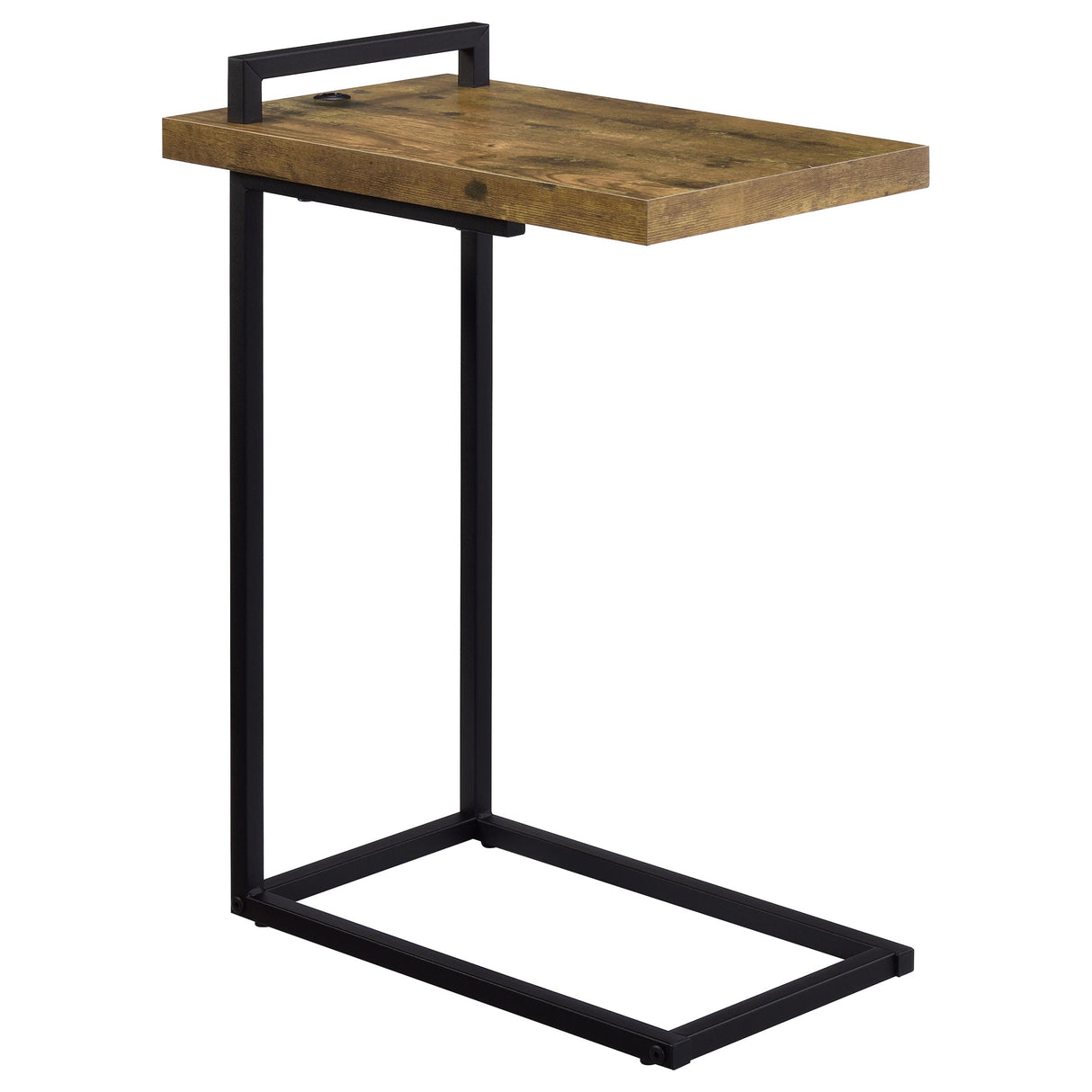 Furniture City Houma - Coaster - Maxwell C-shaped Side Table USB Charging Rustic Nutmeg - 931124
