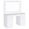 Furniture City Houma - Coaster - Acena 7-drawer Vanity Set with Lighting White High Gloss - 931143