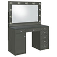 Furniture City Houma - Coaster - Acena 7-drawer Vanity Set with Lighting Grey High Gloss - 931145