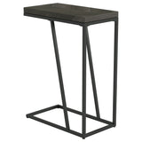 Sergio Engineered Wood C-Shaped Sofa Side Table Rustic Grey