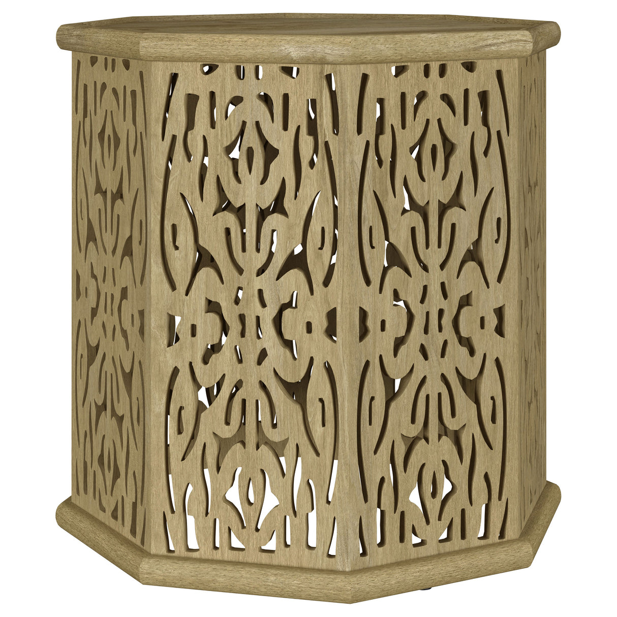 Furniture City Houma - Coaster - Torres Octagonal Solid Mango Wood Side Table Natural Brown - 931148
