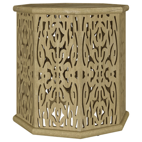 Furniture City Houma - Coaster - Torres Octagonal Solid Mango Wood Side Table Natural Brown - 931148