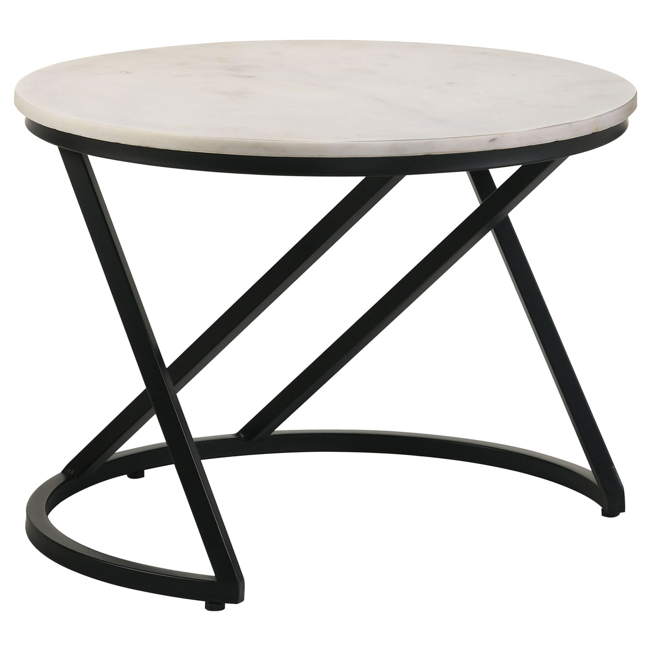 Furniture City Houma - Coaster - Miguel Round Marble Top Coffee Table White and Black - 931227