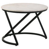 Furniture City Houma - Coaster - Miguel Round Marble Top Coffee Table White and Black - 931227