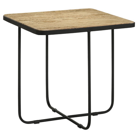 Furniture City Houma - Coaster - Elyna Square Stone Top Accent Side Table Beige - 935855