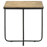 Elyna Square Stone Top Accent Side Table Beige