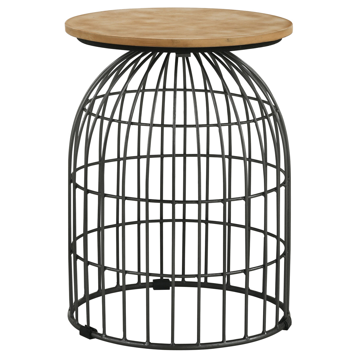 Furniture City Houma - Coaster - Bernardo Round Wire Frame Side Table Natural and Gunmetal - 935860