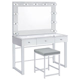 Umbridge Upholstered Square Padded Cushion Vanity Stool