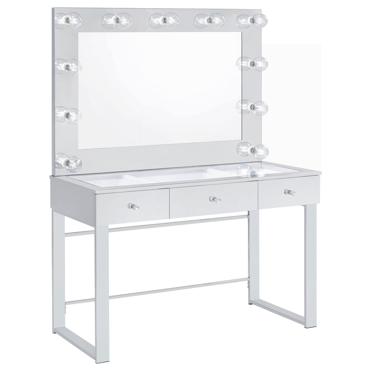 Furniture City Houma - Coaster - Umbridge 3-drawer Vanity Set with Lighting Chrome and White - 935934
